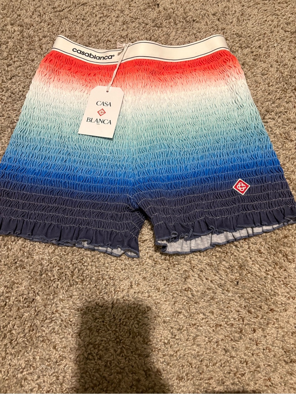 Casa Blanca Girls' Ombre Swim Shorts - Red, White & Blue - Picture 3 of 3